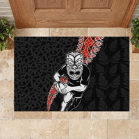New Zealand Maori Warrior Rugby Rubber Doormat Maori and Silver Fern Half Style