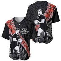 New Zealand Maori Rugby Player Baseball Jersey Maori and Silver Fern Half Style