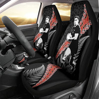 New Zealand Maori Rugby Player Car Seat Cover Maori and Silver Fern Half Style