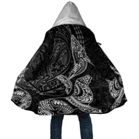 Hawaiian Monk Seal and Whale Cloak Kakau Tribal Pattern Grayscale