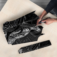 Hawaiian Monk Seal and Whale Umbrella Kakau Tribal Pattern Grayscale