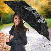 Hawaiian Monk Seal and Whale Umbrella Kakau Tribal Pattern Grayscale