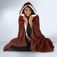 Hawaiian Monk Seal and Whale Hooded Blanket Kakau Tribal Pattern Red Color