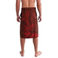 Hawaiian Monk Seal and Whale Lavalava Kakau Tribal Pattern Red Color