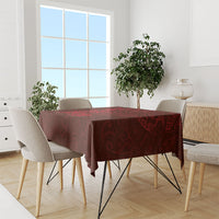 Hawaiian Monk Seal and Whale Tablecloth Kakau Tribal Pattern Red Color