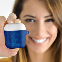 Hawaiian Monk Seal and Whale AirPods Case Kakau Tribal Pattern Blue Color