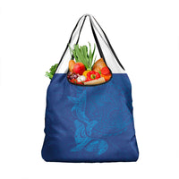 Hawaiian Monk Seal and Whale Grocery Bag Kakau Tribal Pattern Blue Color LT03 1-pack One Size Blue - Polynesian Pride