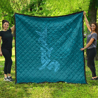 Hawaiian Monk Seal and Whale Quilt Kakau Tribal Pattern Teal Color LT03 - Polynesian Pride