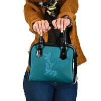 Hawaiian Monk Seal and Whale Shoulder Handbag Kakau Tribal Pattern Teal Color LT03 One Size Teal - Polynesian Pride