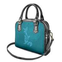 Hawaiian Monk Seal and Whale Shoulder Handbag Kakau Tribal Pattern Teal Color LT03 - Polynesian Pride