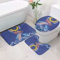 Hawaiian Sea Animals Bathroom Set Whales Shark and Turtle Guardians with Tribal Pattern
