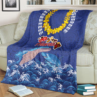 Hawaiian Sea Animals Blanket Whales Shark and Turtle Guardians with Tribal Pattern