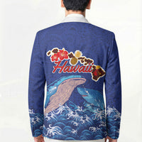 Hawaiian Sea Animals Blazer Whales Shark and Turtle Guardians with Tribal Pattern