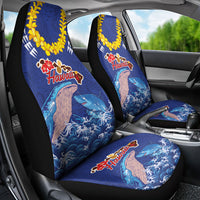 Hawaiian Sea Animals Car Seat Cover Whales Shark and Turtle Guardians with Tribal Pattern