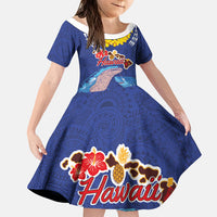 Hawaiian Sea Animals Family Matching Mermaid Dress and Hawaiian Shirt Whales Shark and Turtle Guardians with Tribal Pattern