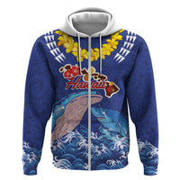 Hawaiian Sea Animals Hoodie Whales Shark and Turtle Guardians with Tribal Pattern