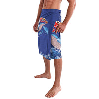 Hawaiian Sea Animals Lavalava Whales Shark and Turtle Guardians with Tribal Pattern LT03 - Polynesian Pride