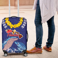 Hawaiian Sea Animals Luggage Cover Whales Shark and Turtle Guardians with Tribal Pattern
