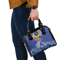 Hawaiian Sea Animals Shoulder Handbag Whales Shark and Turtle Guardians with Tribal Pattern LT03 - Polynesian Pride