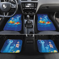 Fiji Jellyfish Car Mats Tapa Patterns and Hibiscus Sea Vibe
