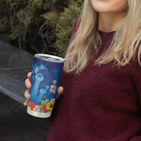 Fiji Jellyfish Tumbler Cup Tapa Patterns and Hibiscus Sea Vibe LT03 - Polynesian Pride