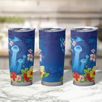 Fiji Jellyfish Tumbler Cup Tapa Patterns and Hibiscus Sea Vibe LT03 - Polynesian Pride