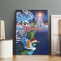 New Zealand Merry Christmas Canvas Wall Art Maori Tribal Pattern with Xmas Tui Bird LT03 - Polynesian Pride