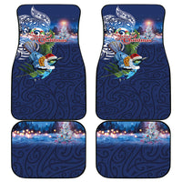 New Zealand Merry Christmas Car Mats Maori Tribal Pattern with Xmas Tui Bird