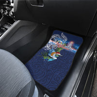 New Zealand Merry Christmas Car Mats Maori Tribal Pattern with Xmas Tui Bird