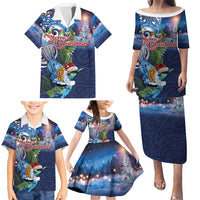 New Zealand Merry Christmas Family Matching Puletasi and Hawaiian Shirt Maori Tribal Pattern with Xmas Tui Bird LT03 - Polynesian Pride