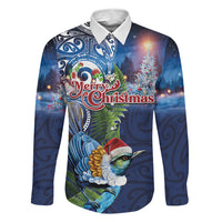 New Zealand Merry Christmas Family Matching Puletasi and Hawaiian Shirt Maori Tribal Pattern with Xmas Tui Bird LT03 Daughter's Dress Multicolor - Polynesian Pride