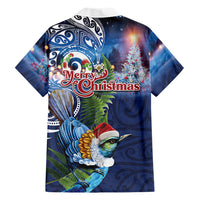 New Zealand Merry Christmas Family Matching Tank Maxi Dress and Hawaiian Shirt Maori Tribal Pattern with Xmas Tui Bird