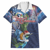 New Zealand Merry Christmas Hawaiian Shirt Maori Tribal Pattern with Xmas Tui Bird LT03 Multicolor - Polynesian Pride
