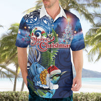 New Zealand Merry Christmas Hawaiian Shirt Maori Tribal Pattern with Xmas Tui Bird