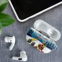 New Zealand and Australia Merry Christmas AirPods Case Kiwi Birds Skiing and Koala Santa Riding Kangaroo