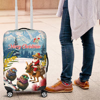 New Zealand and Australia Merry Christmas Luggage Cover Kiwi Birds Skiing and Koala Santa Riding Kangaroo