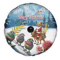 New Zealand and Australia Merry Christmas Spare Tire Cover Kiwi Birds Skiing and Koala Santa Riding Kangaroo