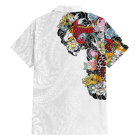 Hawaiian and Japanese Together Family Matching Short Sleeve Bodycon Dress and Hawaiian Shirt Colorful Traditional Japanese Tattoo and Kakau Pattern White Color