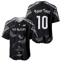 New Zealand Rugby Custom Baseball Jersey Aotearoa Armour Blacks Silver Ferns - Polynesian Pride