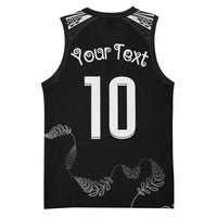 New Zealand Rugby Custom Basketball Jersey Aotearoa Armour Blacks Silver Ferns - Polynesian Pride
