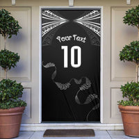 New Zealand Rugby Custom Door Cover Aotearoa Armour Blacks Silver Ferns LT03 Black - Polynesian Pride