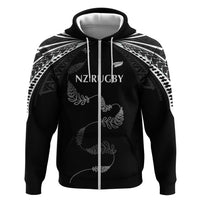 New Zealand Rugby Custom Hoodie Aotearoa Armour Blacks Silver Ferns - Polynesian Pride