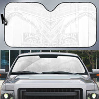 Tonga White Sunday Auto Sun Shade Tongan Tribal Heritage Tattoos LT03 White - Polynesian Pride