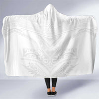 Tonga White Sunday Hooded Blanket Tongan Tribal Heritage Tattoos - Polynesian Pride