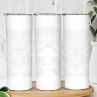 Tonga White Sunday Skinny Tumbler Tongan Tribal Heritage Tattoos - Polynesian Pride