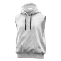 Tonga White Sunday Sleeveless Hoodie Tongan Tribal Heritage Tattoos LT03 White - Polynesian Pride