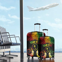 Personalised Chuuk Independence Day Luggage Cover Polynesian Tattoo and Plumeria Reggae Color