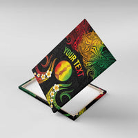 Personalised New Caledonia Independence Day Canvas Wall Art Polynesian Tattoo and Plumeria Reggae Color