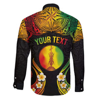 Personalised New Caledonia Independence Day Family Matching Puletasi and Hawaiian Shirt Polynesian Tattoo and Plumeria Reggae Color
