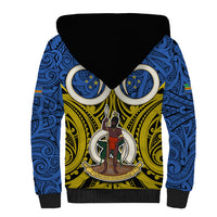 Personalised Vanuatu Tafea Province Sherpa Hoodie Pig Tusk Mix Maori Pattern and Namele Leaf LT03 - Polynesian Pride